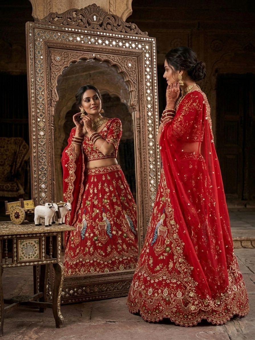 4 Meter Flare Fox Georgette Lehenga Adorned with Sequins Embroidery, Cancan and Canvas Patta*