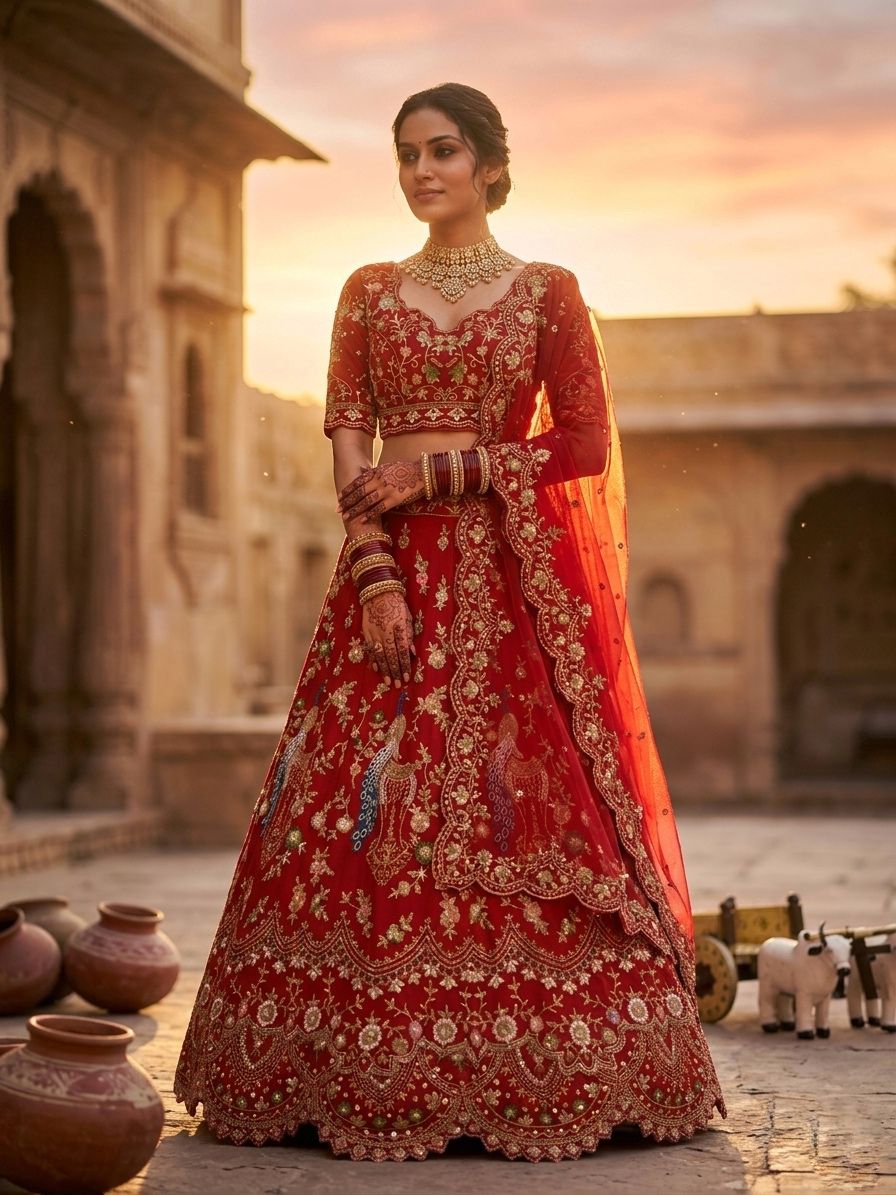 4 Meter Flare Fox Georgette Lehenga Adorned with Sequins Embroidery, Cancan and Canvas Patta*