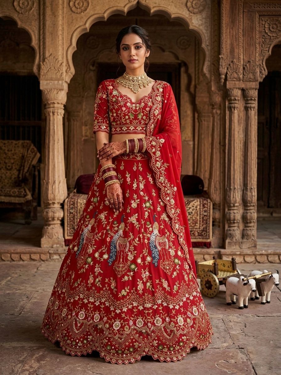 4 Meter Flare Fox Georgette Lehenga Adorned with Sequins Embroidery, Cancan and Canvas Patta*